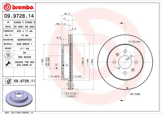 AP 24962 V - Тормозной диск autospares.lv