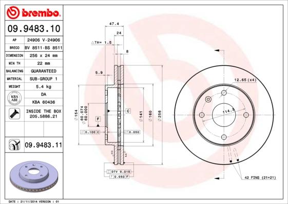 AP 24906 - Тормозной диск autospares.lv