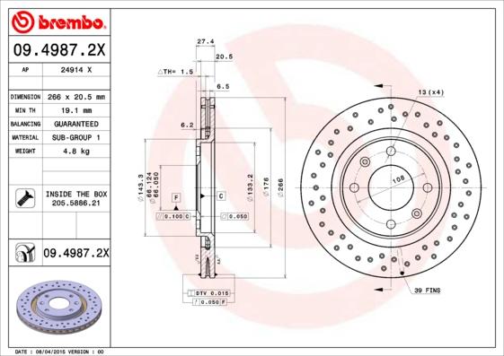 AP 24914 X - Тормозной диск autospares.lv