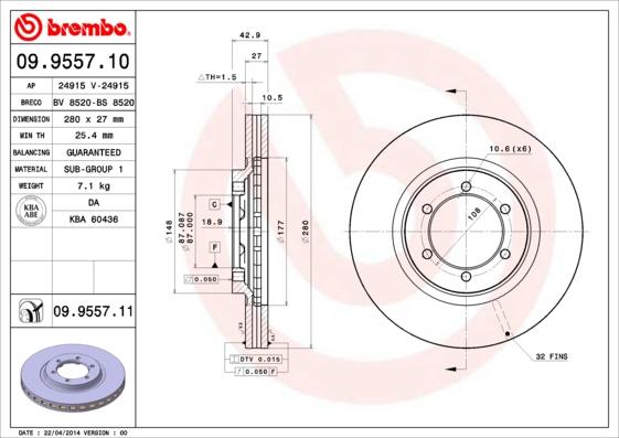 AP 24915 - Тормозной диск autospares.lv