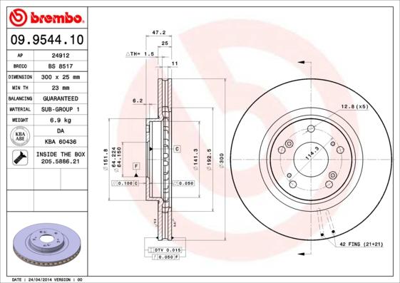 AP 24912 - Тормозной диск autospares.lv