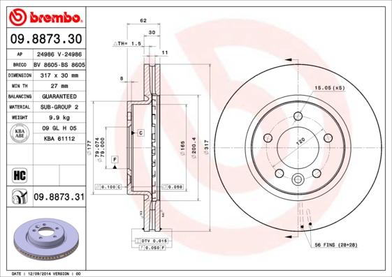 AP 24986 - Тормозной диск autospares.lv