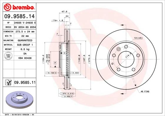 AP 24935 E - Тормозной диск autospares.lv