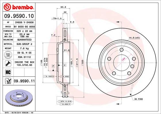 AP 24936 - Тормозной диск autospares.lv