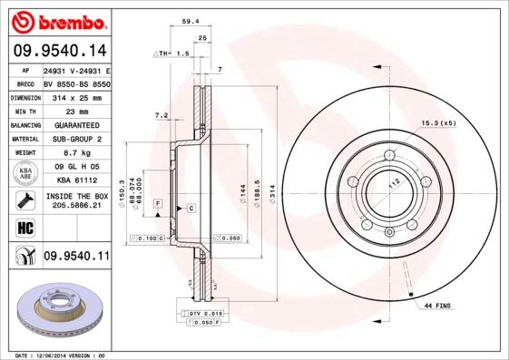 AP 24931 V - Тормозной диск autospares.lv