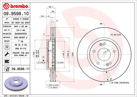 AP 24938 V - Тормозной диск autospares.lv