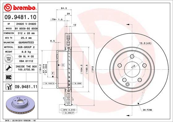 AP 24920 - Тормозной диск autospares.lv