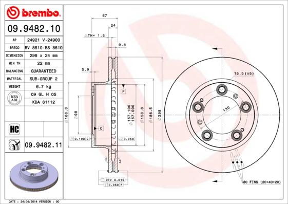 AP 24921 - Тормозной диск autospares.lv