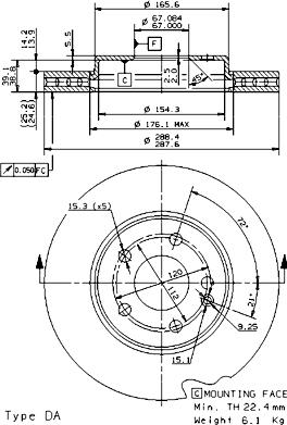 AP 24923 - Тормозной диск autospares.lv