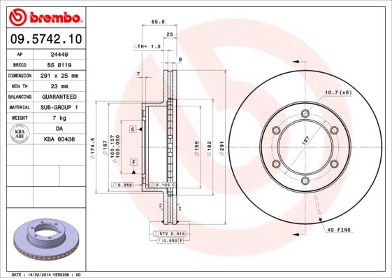 AP 24449 - Тормозной диск autospares.lv