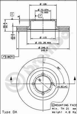 AP 24447 - Тормозной диск autospares.lv