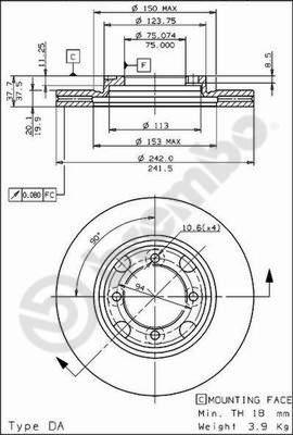 AP 24405 - Тормозной диск autospares.lv