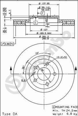 AP 24400 - Тормозной диск autospares.lv