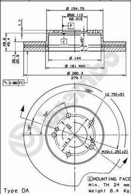 AP 24408 - Тормозной диск autospares.lv