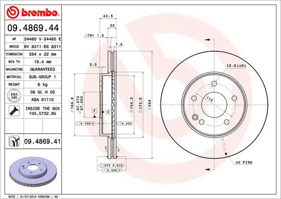 AP 24480 V - Тормозной диск autospares.lv