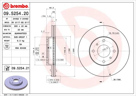 AP 24482 - Тормозной диск autospares.lv