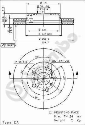 AP 24430 - Тормозной диск autospares.lv