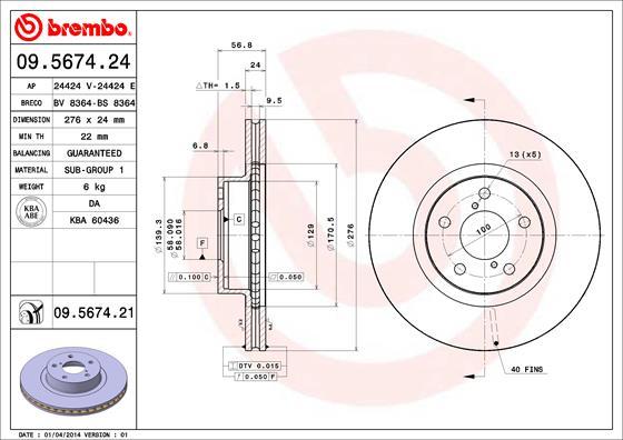 AP 24424 V - Тормозной диск autospares.lv