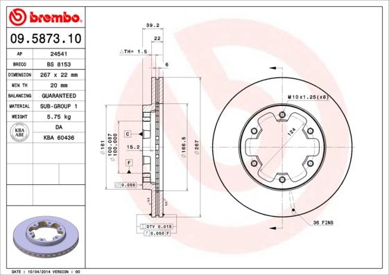 AP 24541 - Тормозной диск autospares.lv