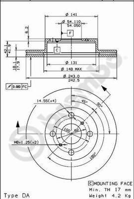 AP 24550 - Тормозной диск autospares.lv