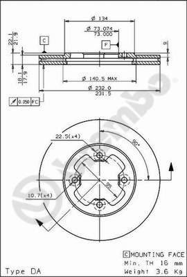 AP 24551 - Тормозной диск autospares.lv