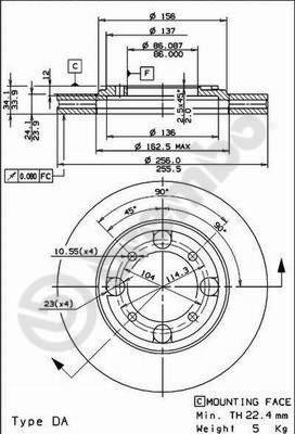 AP 24553 - Тормозной диск autospares.lv