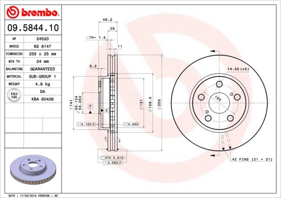 AP 24520 - Тормозной диск autospares.lv