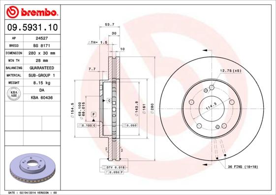 AP 24527 - Тормозной диск autospares.lv