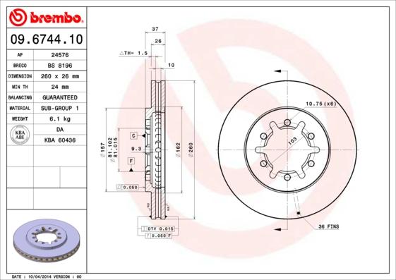 AP 24576 - Тормозной диск autospares.lv