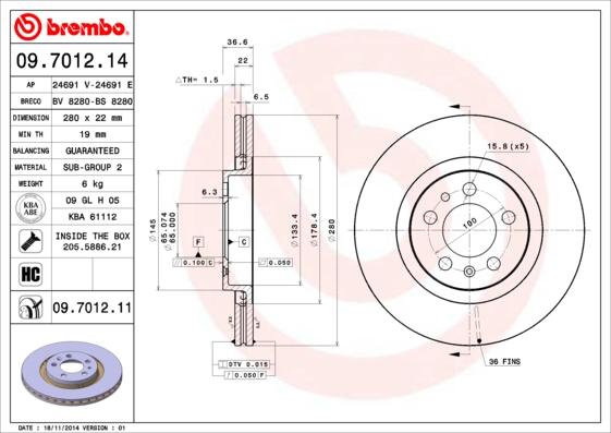 AP 24691 E - Тормозной диск autospares.lv