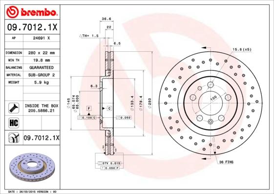 AP 24691 X - Тормозной диск autospares.lv