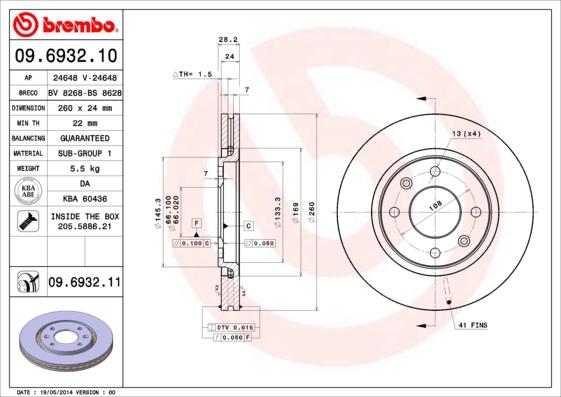 AP 24648 V - Тормозной диск autospares.lv