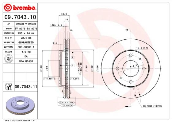 AP 24660 V - Тормозной диск autospares.lv