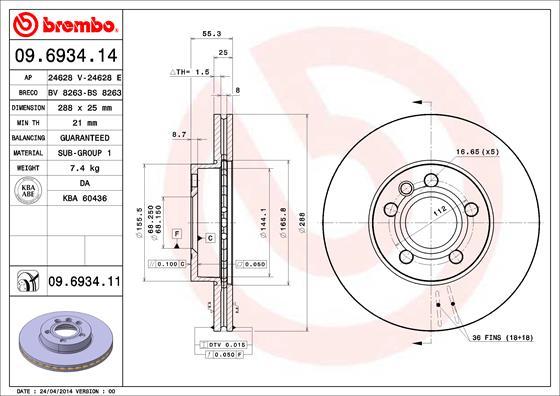 AP 24628 E - Тормозной диск autospares.lv