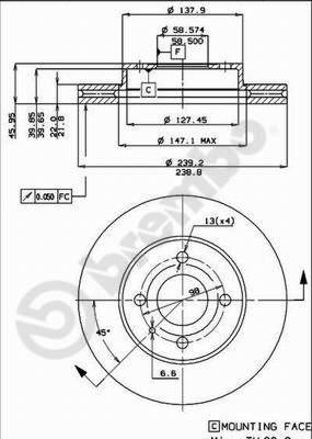 AP 24155 - Тормозной диск autospares.lv