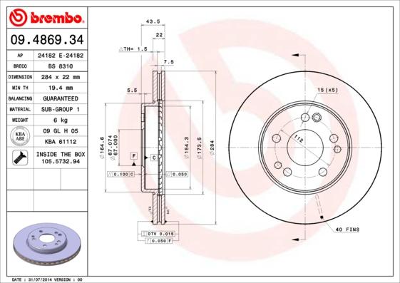 AP 24182 E - Тормозной диск autospares.lv