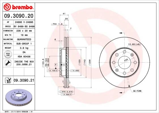 AP 24895 - Тормозной диск autospares.lv
