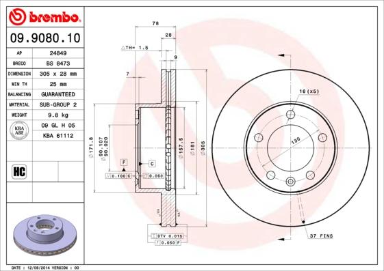 AP 24849 - Тормозной диск autospares.lv