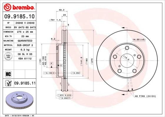 AP 24848 - Тормозной диск autospares.lv