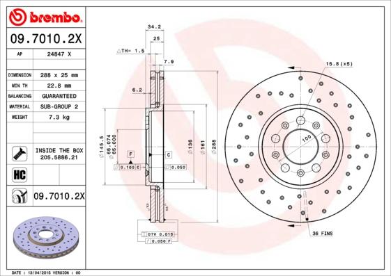 AP 24847 X - Тормозной диск autospares.lv