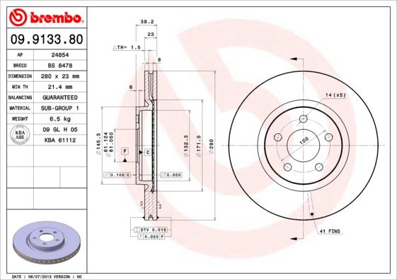 AP 24854 - Тормозной диск autospares.lv