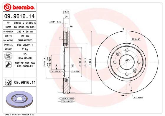 AP 24865 E - Тормозной диск autospares.lv