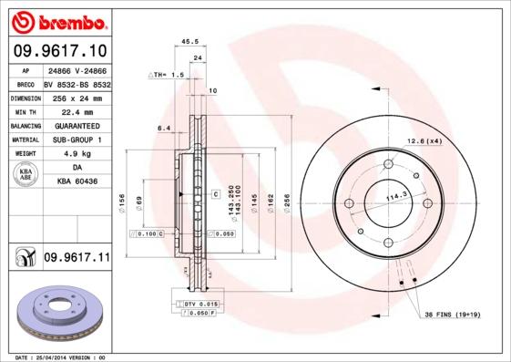 AP 24866 - Тормозной диск autospares.lv