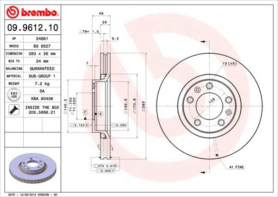 AP 24861 - Тормозной диск autospares.lv