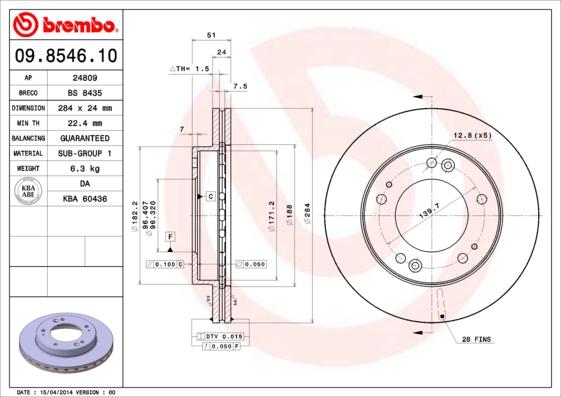 AP 24809 - Тормозной диск autospares.lv