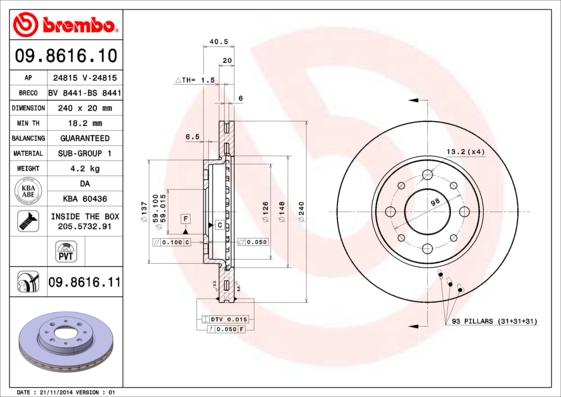 AP 24815 - Тормозной диск autospares.lv