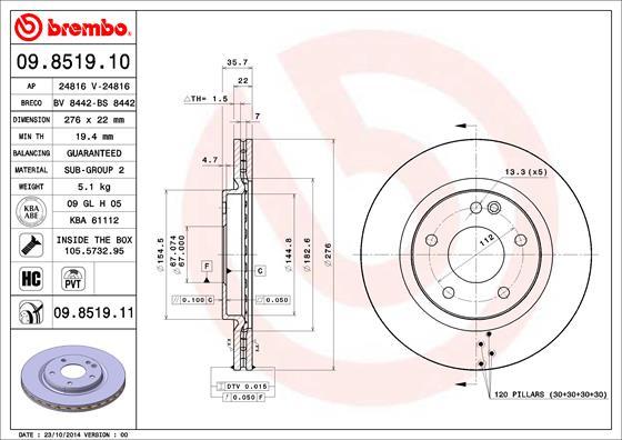 AP 24816 - Тормозной диск autospares.lv