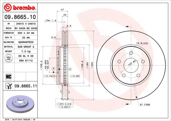 AP 24810 V - Тормозной диск autospares.lv