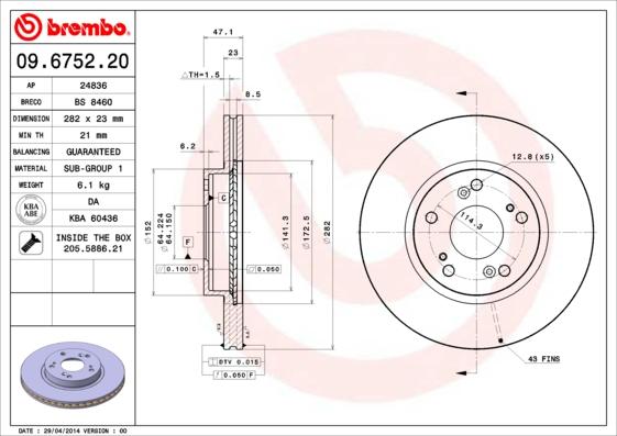 AP 24836 - Тормозной диск autospares.lv