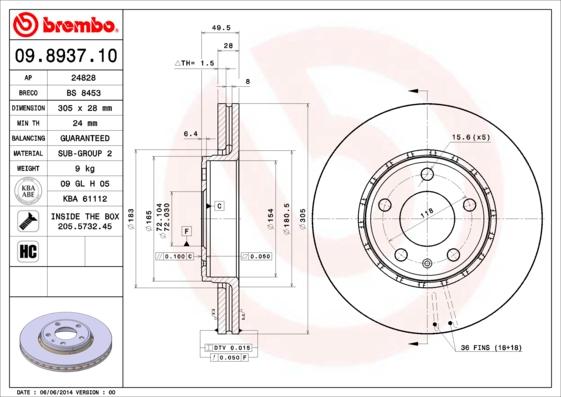 AP 24828 - Тормозной диск autospares.lv